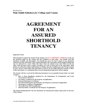 Assured shorthold tenancy agreement template - Simply Business