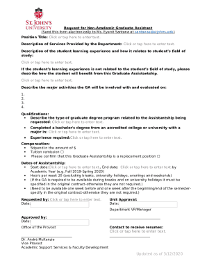 Graduate Assistantships and FellowshipsSt. John's University