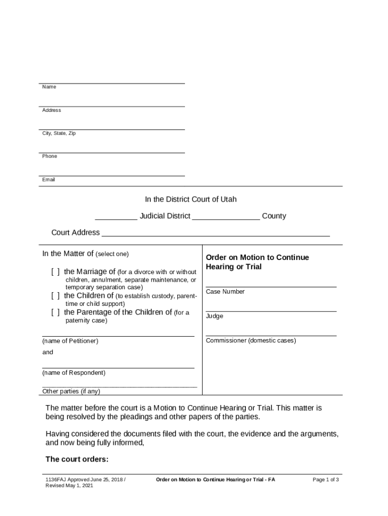 District Court Utah Courts Doc Template pdfFiller