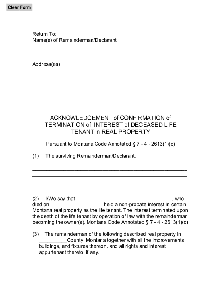 Fillable Online How to Record a New Deed After the Death of a Life