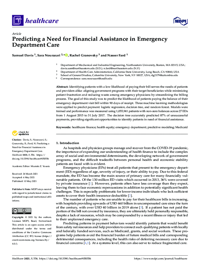 Fillable Online What to Know About Hospital Financial Assistance
