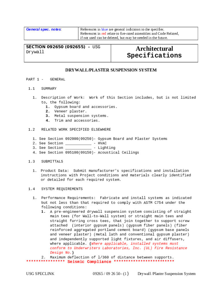 USG Drywall Plaster Suspension System Architectural Spec BuildSite