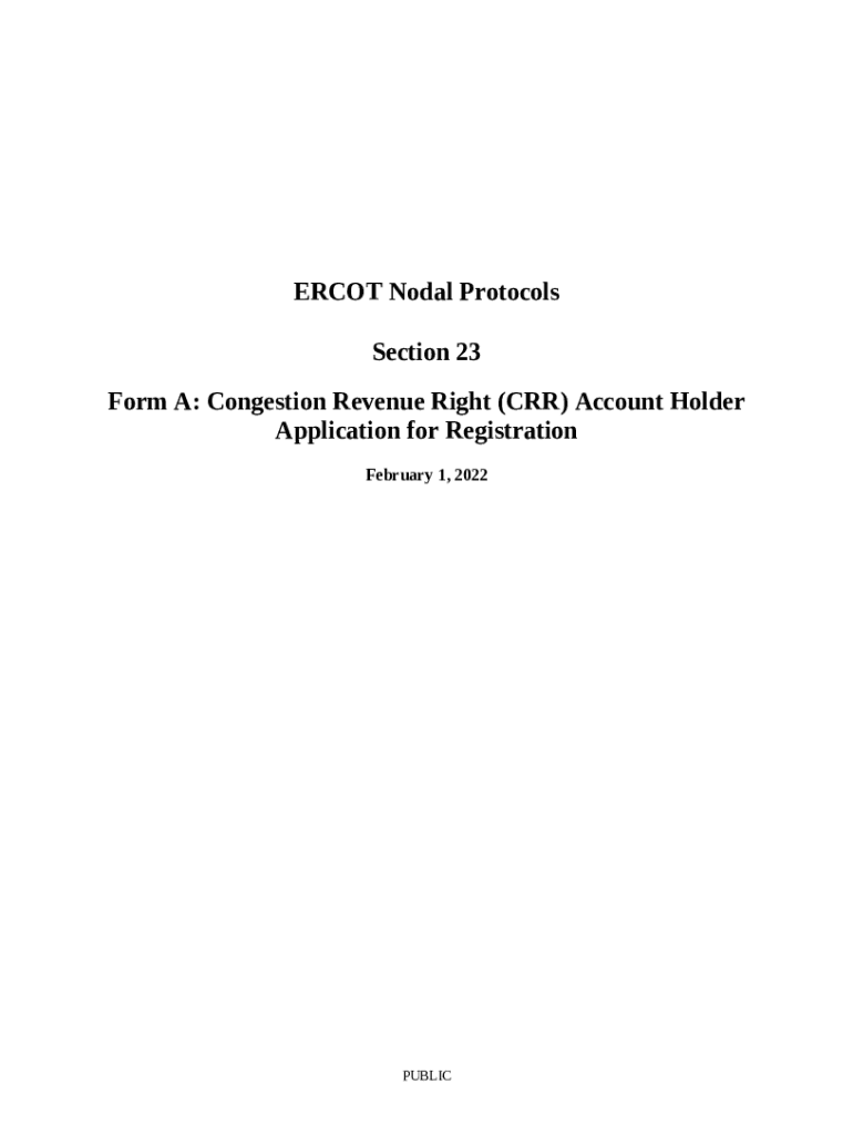 Congestion Revenue Rights Account Holder Electric Reliability Council