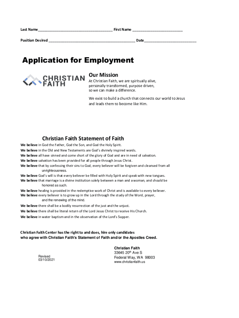 Fillable Online www.churchplantingtactics.comhow-to-createHow To Create a Church Job Application ...