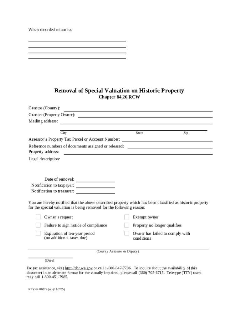 Real Estate Excise Tax Affidavit prior to Jan. 1, 2020 Washington dahp wa Doc Template