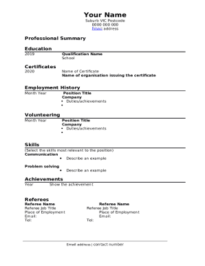 Modern CV Template Word Professional Resume Template Design - Etsy