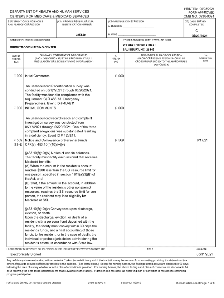 Fillable Online PRINTED 06/28/2021 DEPARTMENT OF HEALTH AND HUMAN