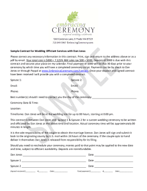 Fillable Online www.sample.netbusinesscontracts44+ SAMPLE Wedding ...