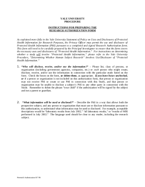 Yale University and Instructions Research Authorization ... Doc ...