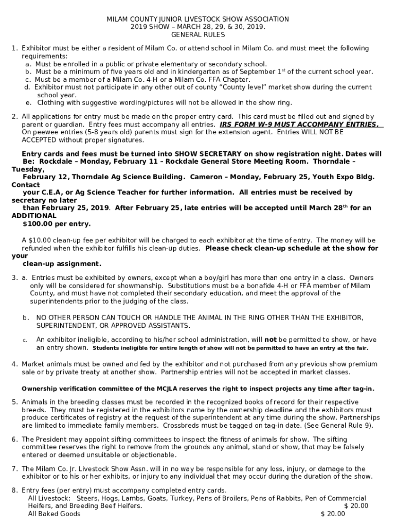 MILAM COUNTY JUNIOR LIVESTOCK ASSOCIATION Texas A&M AgriLife Doc