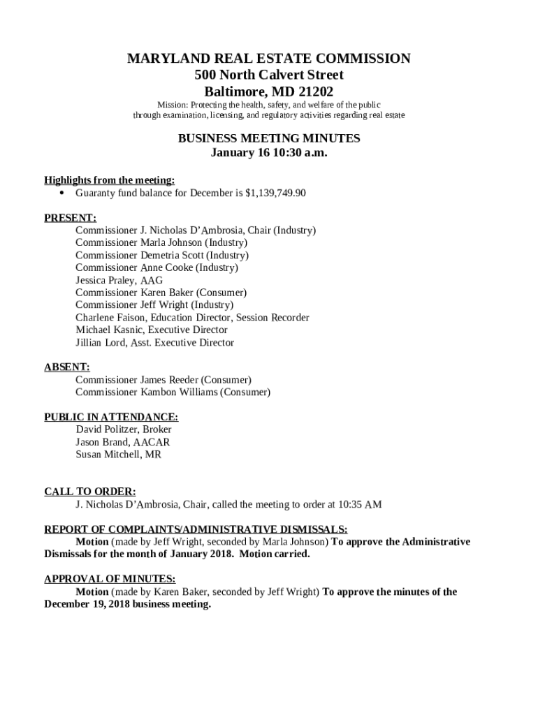 Maryland Real Estate Commission (MREC) Division of Occupational and