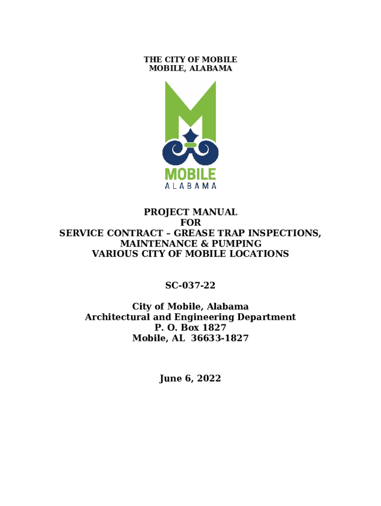 SERVICE CONTRACT GREASE TRAP INSPECTIONS, MAINTENANCE & PUMPING Doc