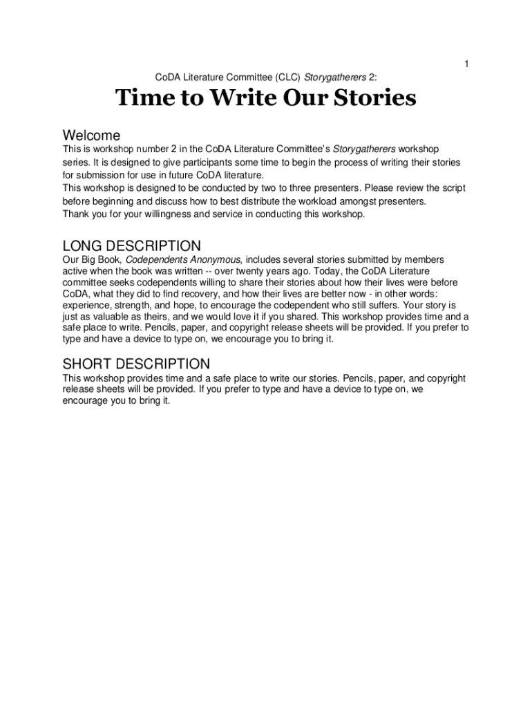 Fillable Online CoDA Literature Committee (CLC) The 3 Rs Recovery from