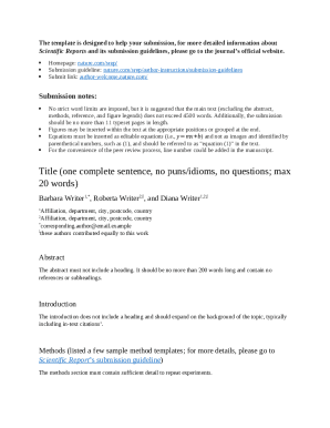 Scientific Reports Article Template - Free Template - AJE