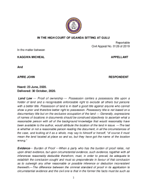 IN THE HIGH COURT OF UGANDA SITTING AT GULU - Ulii