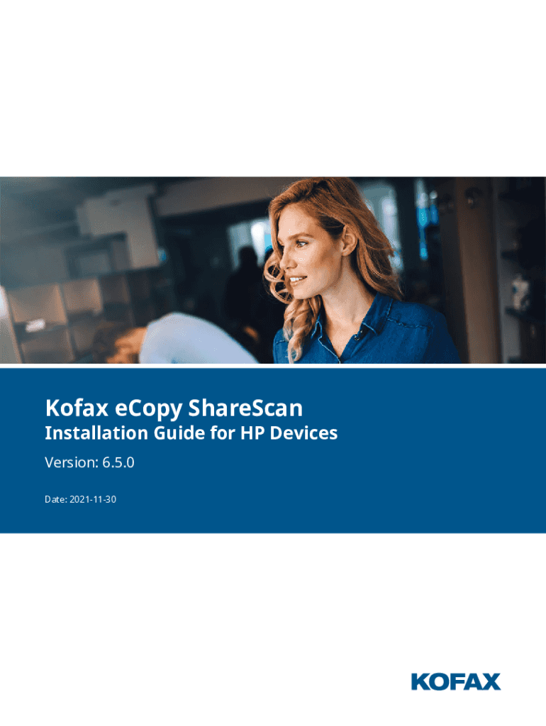 Fillable Online Kofax eCopy ShareScan Installation Guide for HP Devices