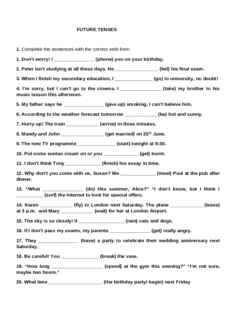 Tense Verbs 4 s and How