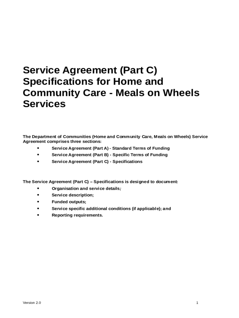 Service Agreement Part C Meals on Wheels. Service Agreement Part C Doc