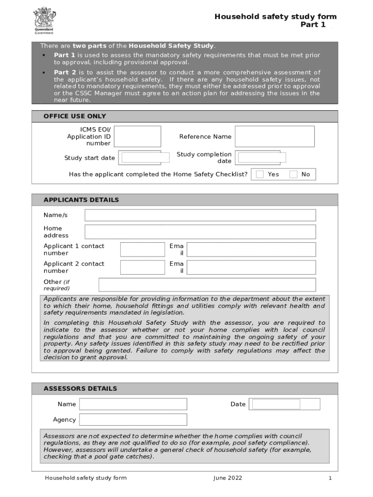 household safety study Department of Children, Youth Doc Template pdfFiller