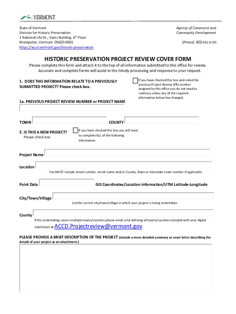 vermont historic preservation project Preview on Page 1