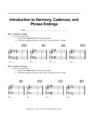 Introduction to Harmony, Cadences, and Phrase Endings
