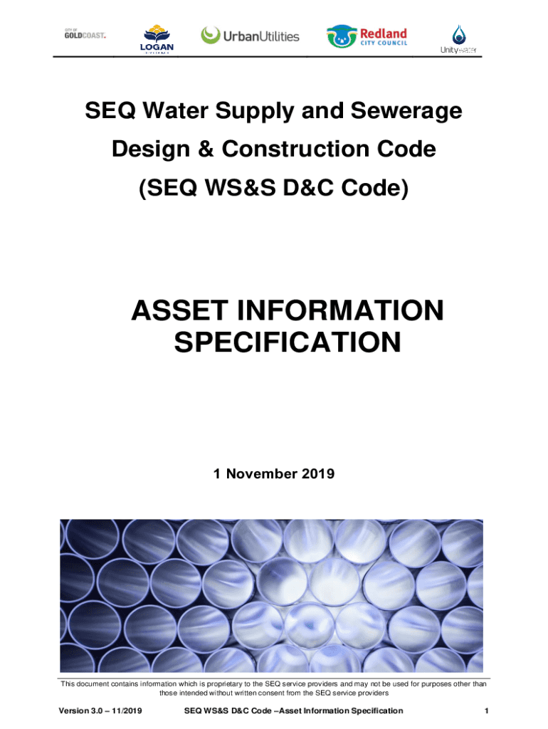 Fillable Online SEQ Design and Construction Code SEQ Water Supply