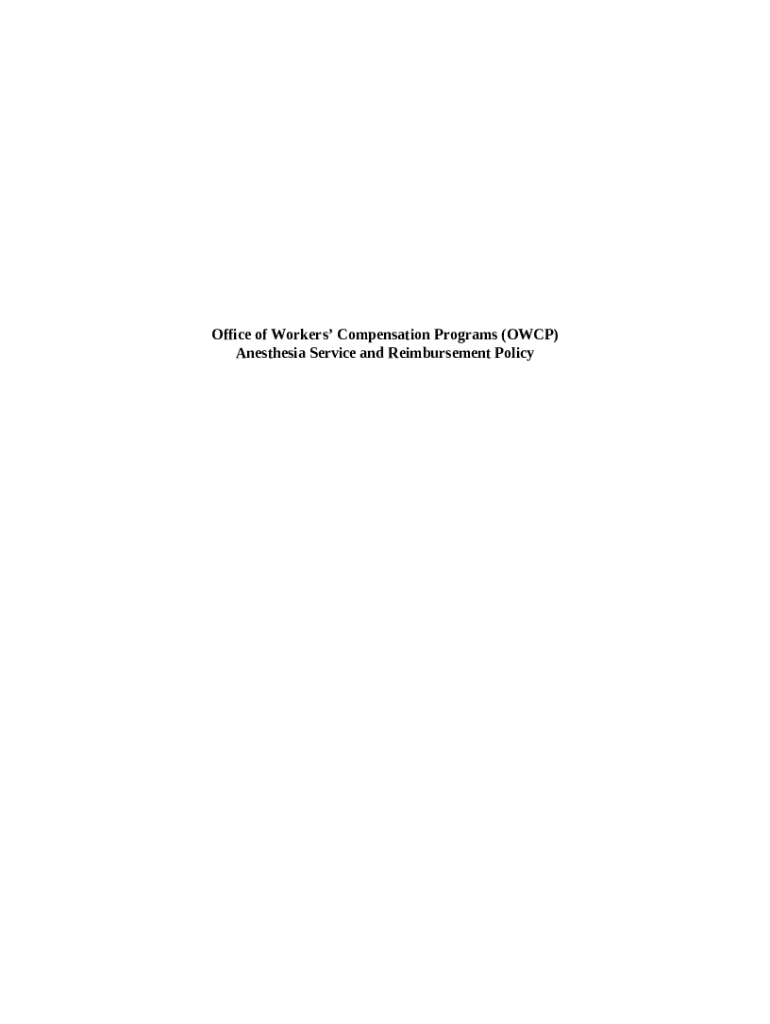 Office of Workers Compensation Programs (OWCP) DOL Doc Template
