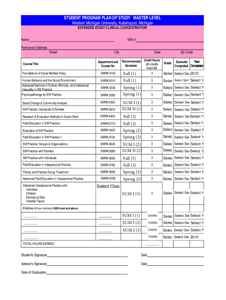 Fillable Online catalog.wmich.edupreviewprogramProgram Master of