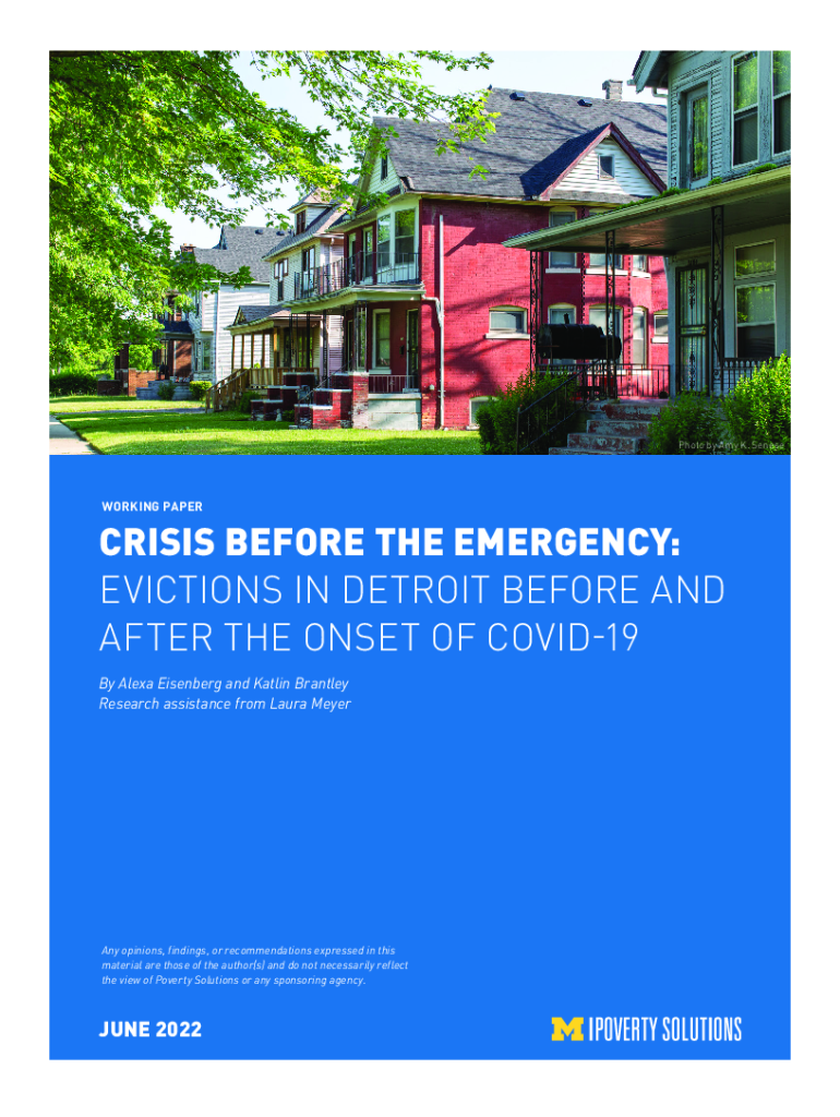 Fillable Online sites fordschool umich EVICTIONS IN DETROIT BEFORE AND