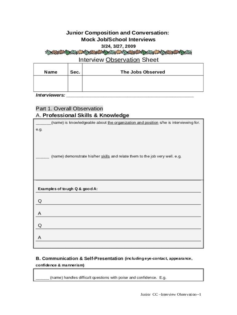 8 Interview Questions for Teens (With Sample Answers) Doc Template