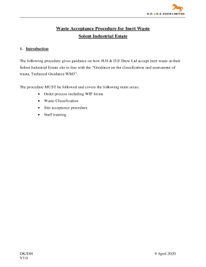 Waste Acceptance Procedure for Inert Waste Solent Industrial ...