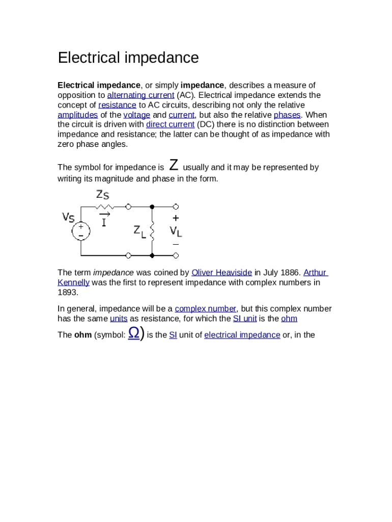 Electrical Impedance What is it? (Types & Examples) Doc Template