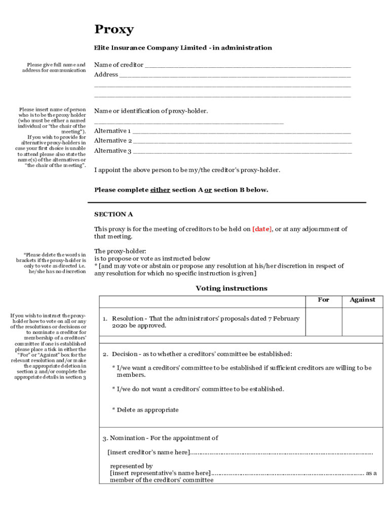 Fillable Online Proxy Form - PwC - Fill and Sign Printable Template ...