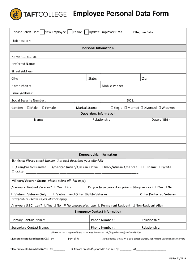 Fillable Online Free Employee Database Excel Template (HR Spreadsheets ...