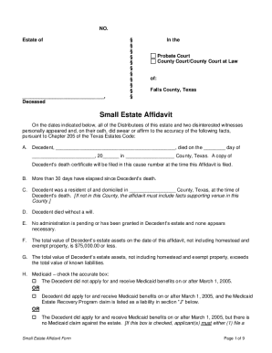 Fillable Online Free Texas Small Estate Affidavit Form - PDFeForms Fax ...
