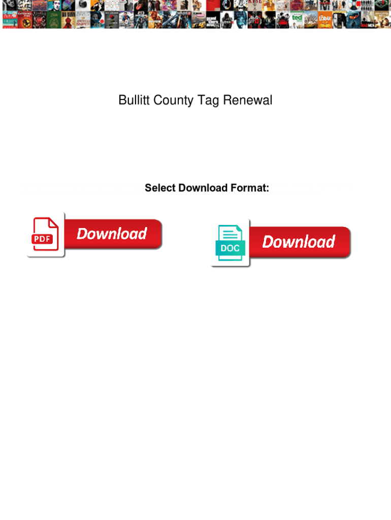 Fillable Online Bullitt County Tag Renewal. Bullitt County Tag Renewal