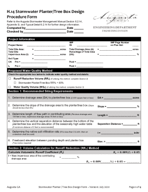 Fillable Online H.14 Stormwater Planter/Tree Box Design Procedure Form ...