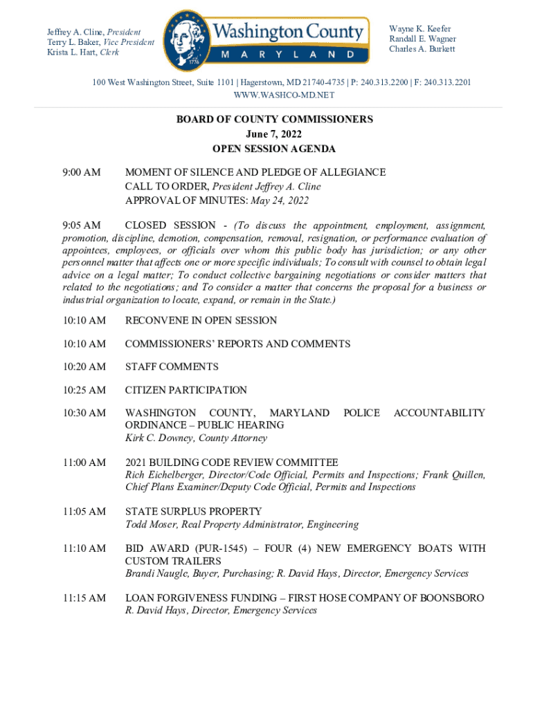 Fillable Online Washington County, MD, Zoning Ordinance American