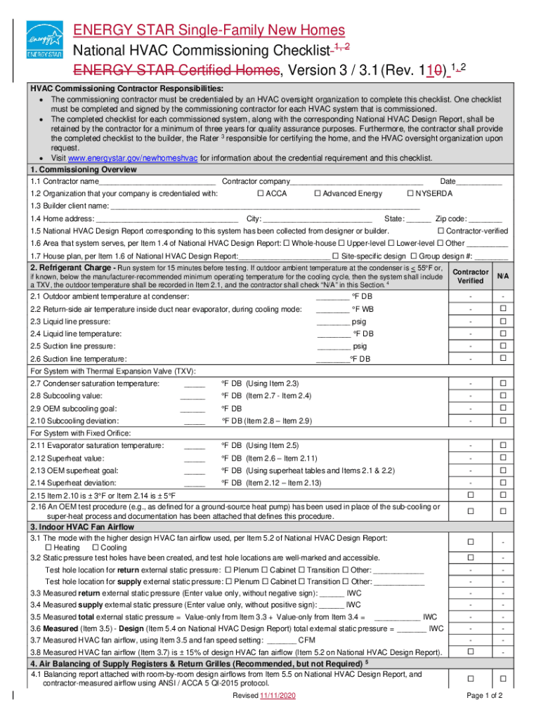 Fillable Online Markup of ENERGY STAR SingleFamily New Homes National