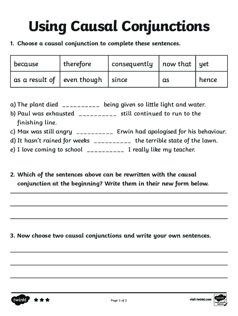 Fillable Online Practise using conjunctions to build sentences BBC Bitesize Fax Email Print