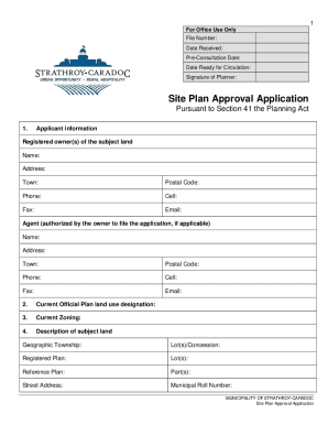 Fillable Online Instructions for Site Plan Approval Application ...