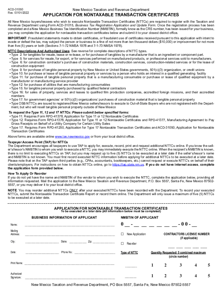nttc form Preview on Page 1