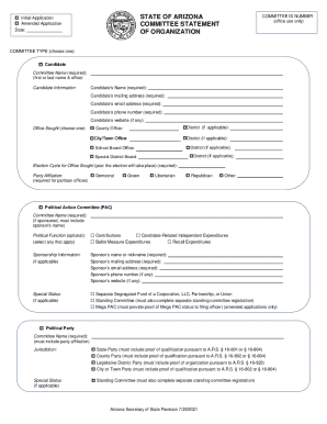 Arizona Committee Registration Form