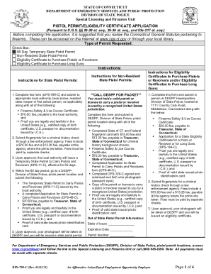 Westport Pistol Permit Application