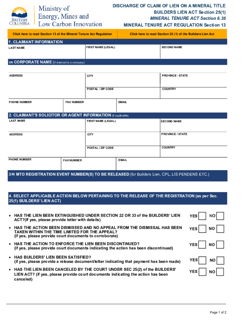 Fillable Online Release of Builders Lien Form. Release of Builders Lien ...