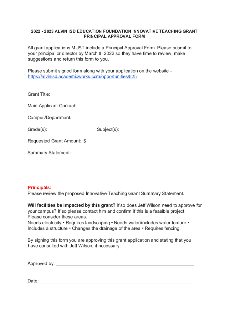 Fillable Online Grants / Guidelines for Grant Applications Alvin