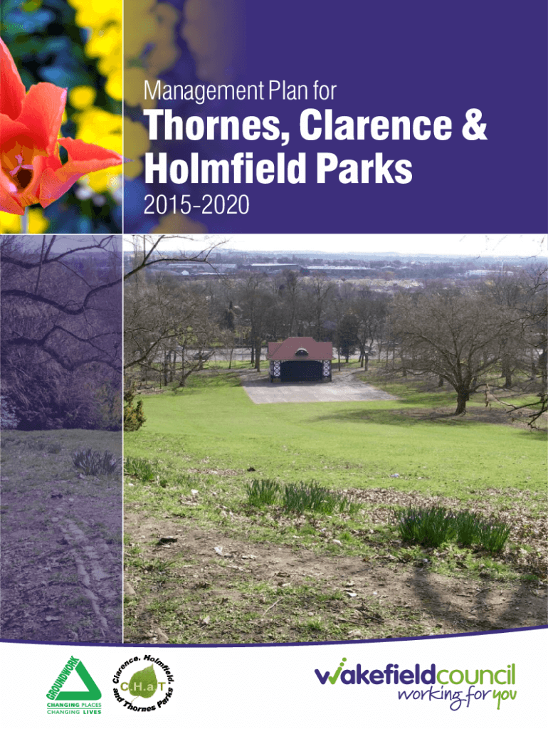 Fillable Online Management Plan For Thornes, Clarence & Holmfield Parks