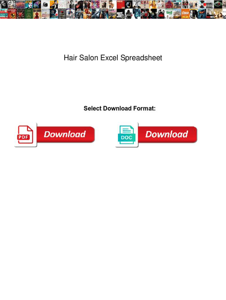 Fillable Online Hair Salon Excel Spreadsheet. Hair Salon Excel ...