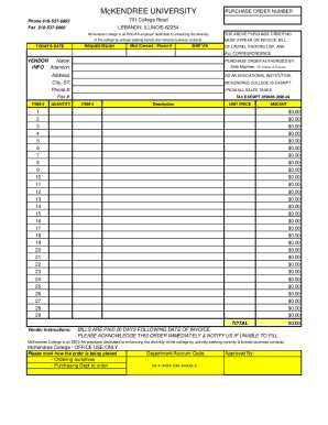 Fillable Online Purchase Order Form Fax Email Print - pdfFiller