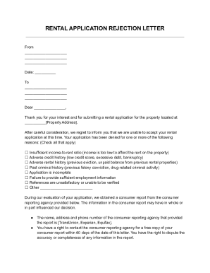 Tenant Rejection Letter (How to Write) - Free Templates